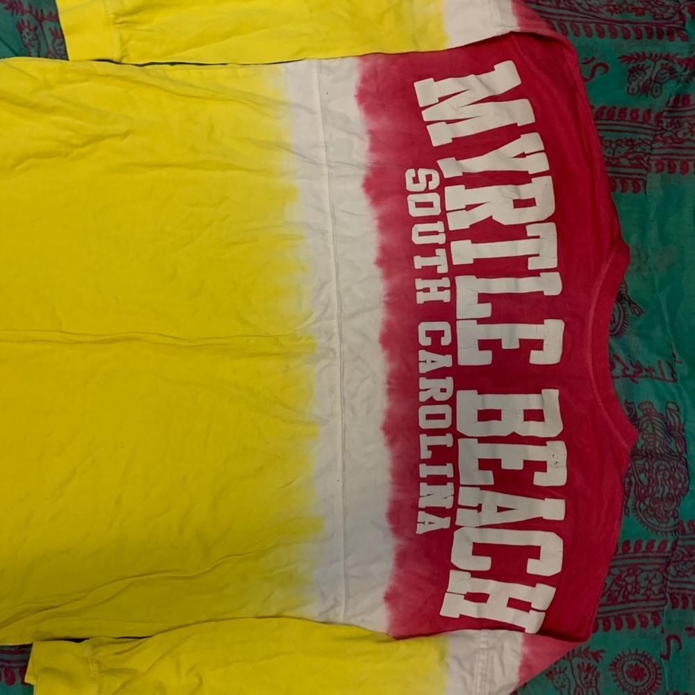 Tie dye myrtle beach varsity shirt